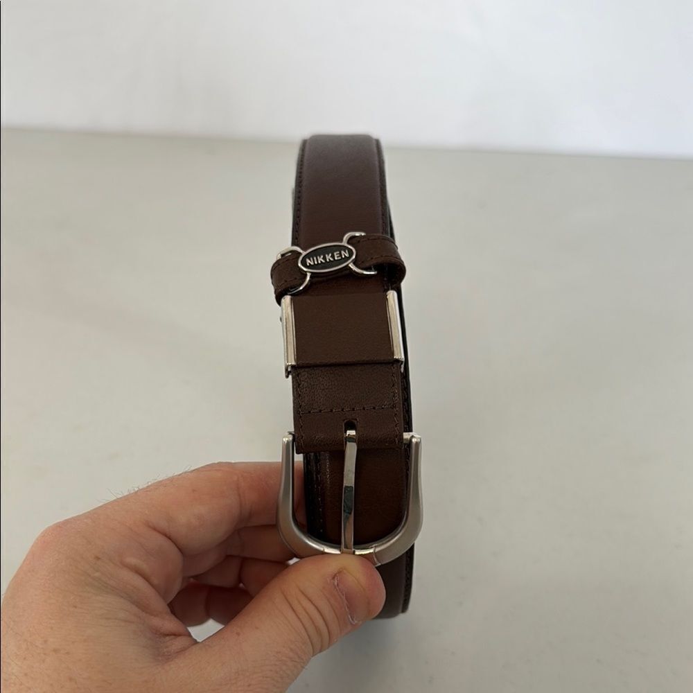 Stunning Nikken Brown Leather Belt Sz 40